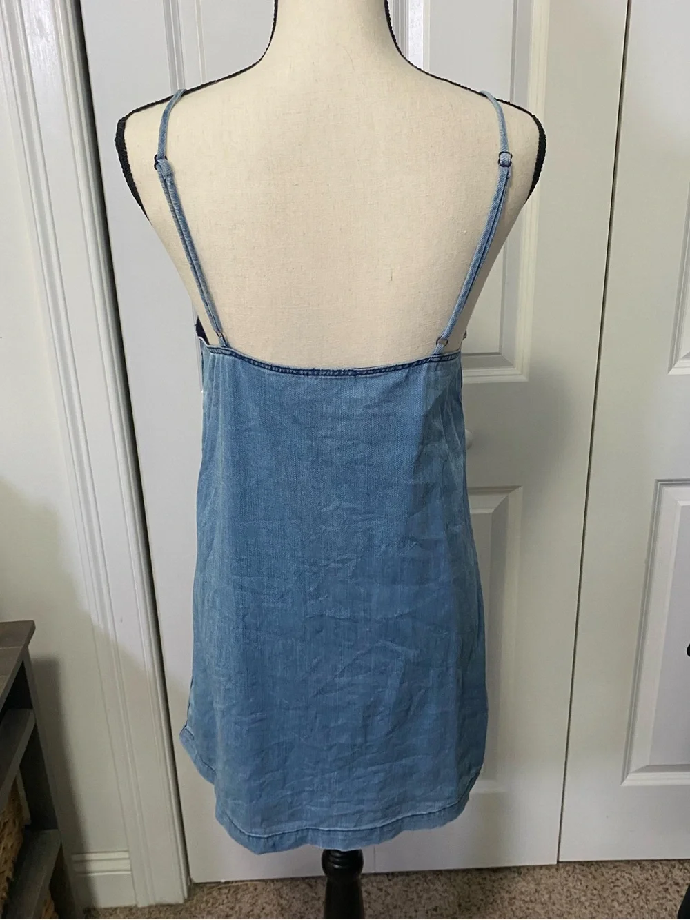 Wilfred Free Light Wash Denim Slip Dress - Blue - Picture 5 of 7